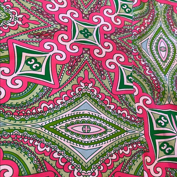 💚🩷 Melly M Pink Green Paisley Print Sleeveless Sheath Dress Size L EUC - Picture 3 of 8